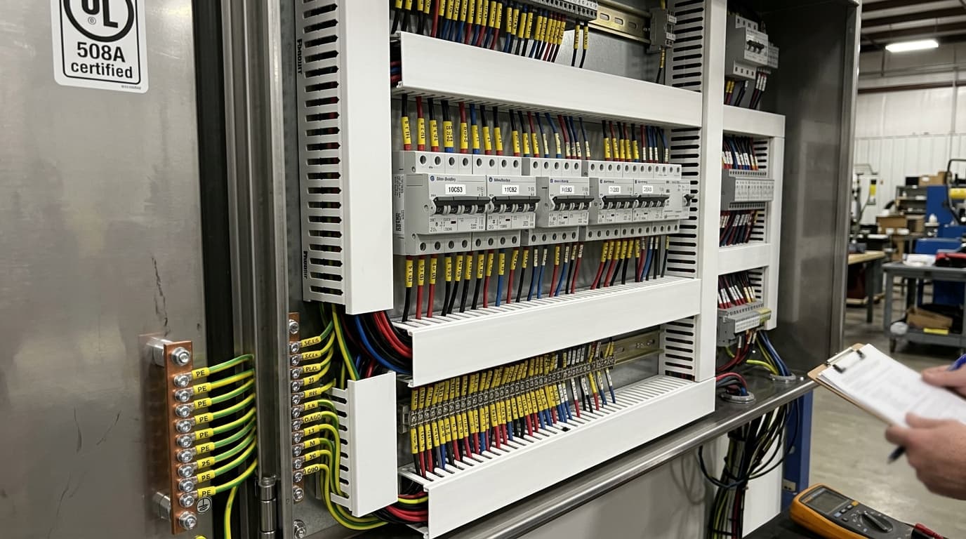 Official testing and material application setup for UL 508A
